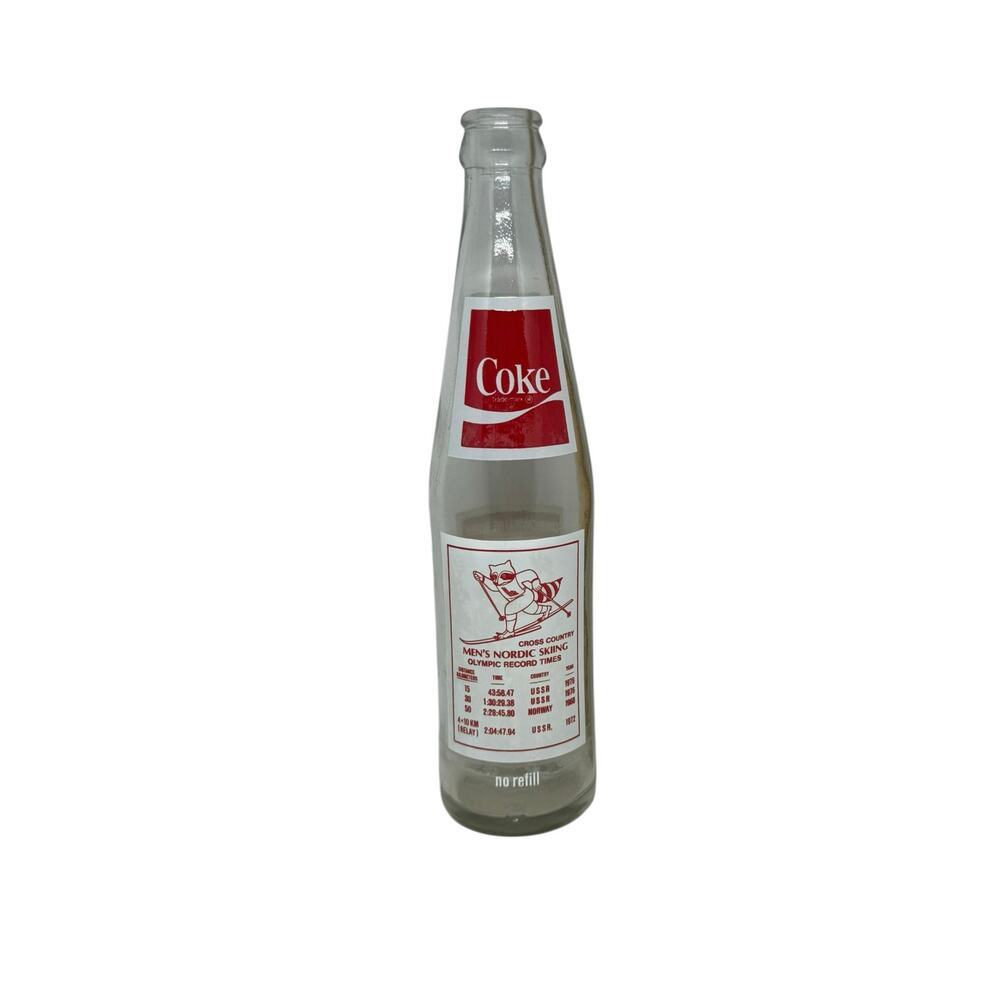 Coca-Cola Bottle 1980 Lake Placid XIII Winter Olympic Games Men’s Nordic Skiing